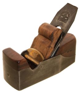 A ROSEWOOD INFILL SMOOTHING PLANE by H. Slater, Clerkenwell, London, England.